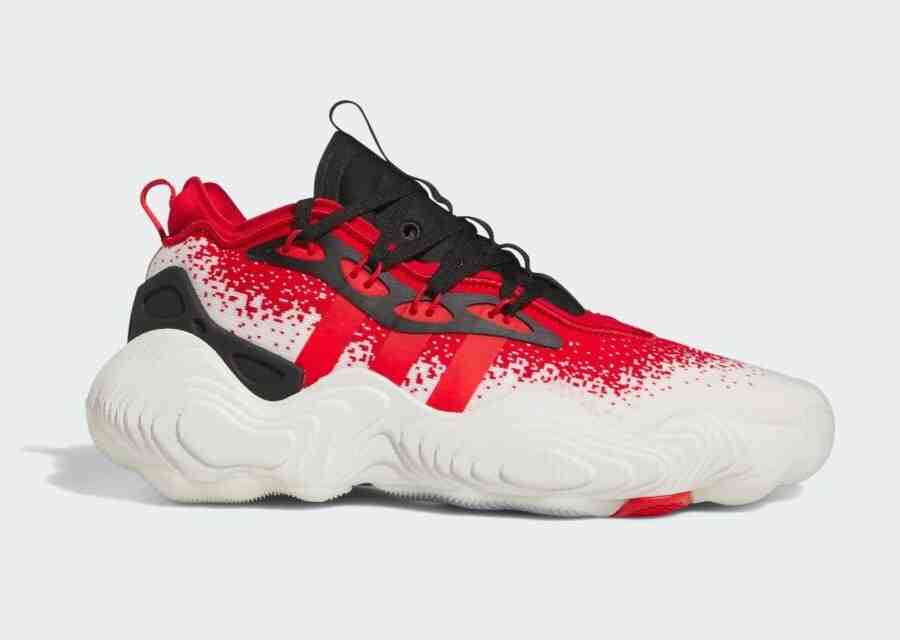 阿迪達斯特雷-楊 3 "白色/紅色 "於 2024 年 2 月發佈 adidas Trae Young 3, adidas - 阿迪達斯特雷-楊 3 "白色/紅色 "於 2024 年 2 月發佈