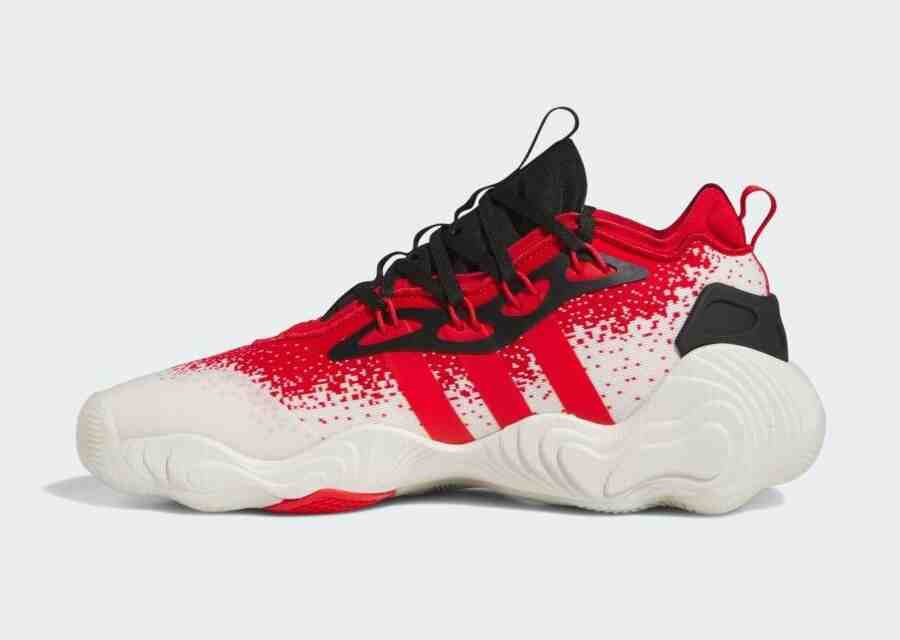 阿迪達斯特雷-楊 3 "白色/紅色 "於 2024 年 2 月發佈 adidas Trae Young 3, adidas - 阿迪達斯特雷-楊 3 "白色/紅色 "於 2024 年 2 月發佈