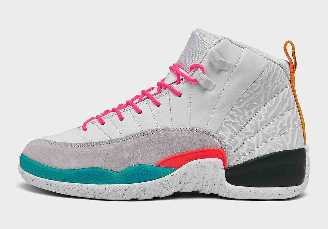 Air Jordan 12, Air Jordan 1, Air Jordan - 帶有大象圖案的 Air Jordan 12 GS "White/Vapor Green "將於 2024 年 2 月發佈