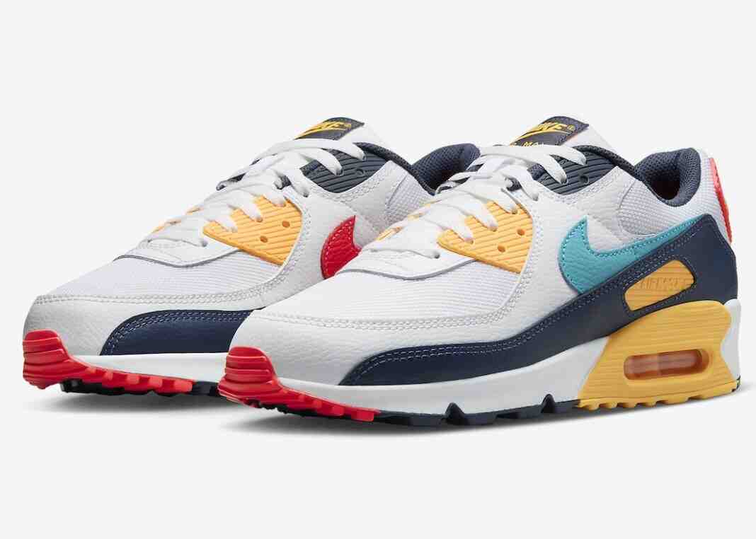 Nike Air Max 90, Nike - 耐克 Air Max 90 "大學金/仙人掌灰 "點亮 2024 年春季