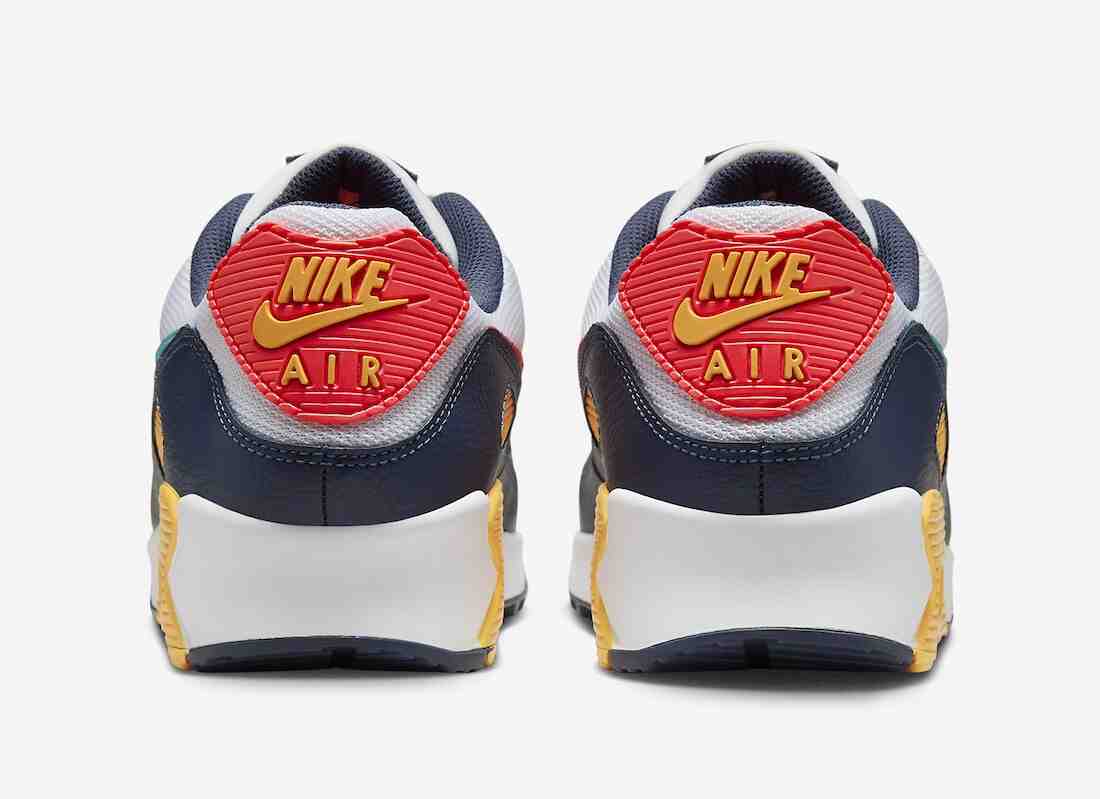 Nike Air Max 90, Nike - 耐克 Air Max 90 "大學金/仙人掌灰 "點亮 2024 年春季