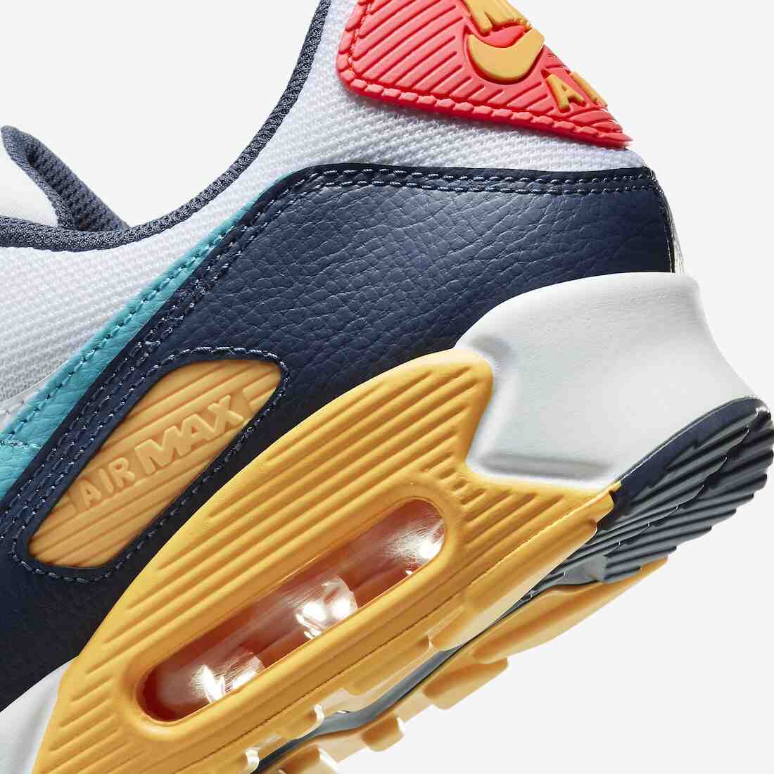 Nike Air Max 90, Nike - 耐克 Air Max 90 "大學金/仙人掌灰 "點亮 2024 年春季