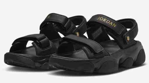 Nike, Jordan Deja Sandal, Jordan Brand, Air Jordan 13, Air Jordan 1 - 喬丹 Deja 涼鞋 "黑色/金屬金色 "2024 年夏季發佈