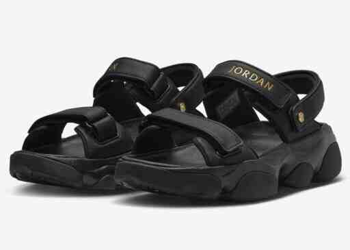 Nike, Jordan Deja Sandal, Jordan Brand, Air Jordan 13, Air Jordan 1 - 喬丹 Deja 涼鞋 "黑色/金屬金色 "2024 年夏季發佈