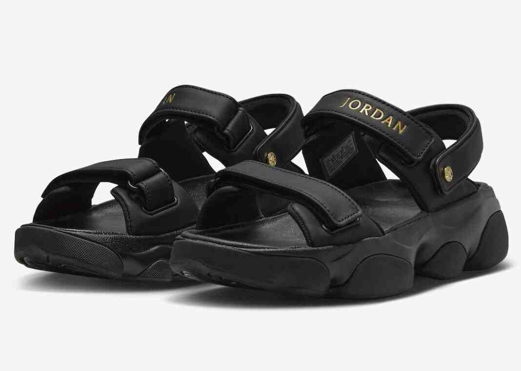 Nike, Jordan Deja Sandal, Jordan Brand, Air Jordan 13, Air Jordan 1 - 喬丹 Deja 涼鞋 "黑色/金屬金色 "2024 年夏季發佈