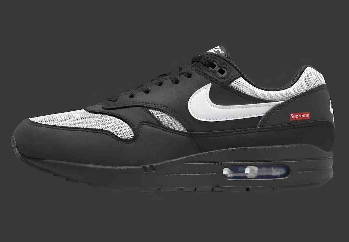 Supreme, Nike Air Max 1, Nike - Supreme x Nike Air Max 1 '87 "黑/白 "於 2025 年春季發佈