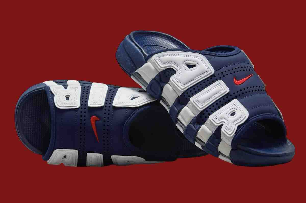 Nike Air More Uptempo Slide, Nike Air More Uptempo, Nike - 耐克 Air More Uptempo 幻燈片 "奧林匹克 "2024 年夏季發佈