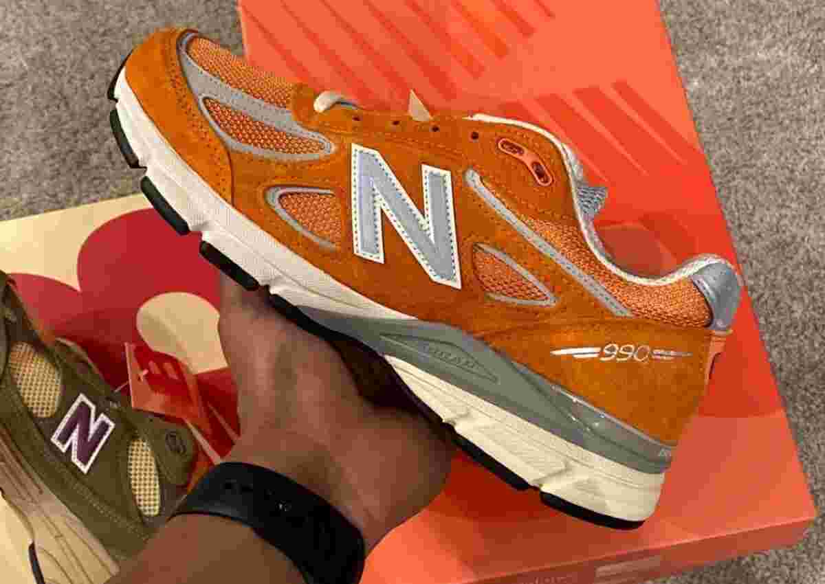 New Balance 990v4, New Balance 990, New Balance, Aimé Leon Dore - Aime Leon Dore x New Balance 990v4 "橙色麂皮 "2024 年秋季發佈