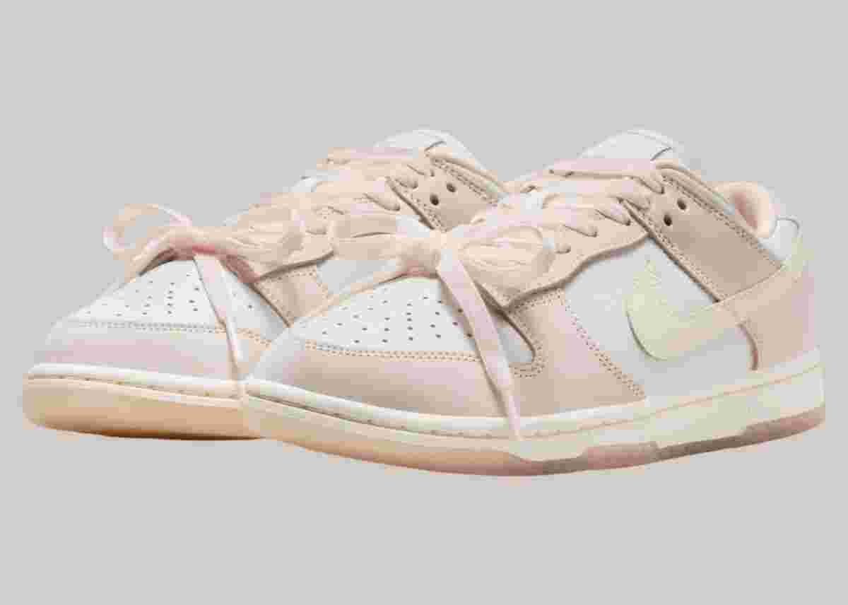 Nike Dunk Low, Nike - 耐克 Dunk Low "輕柔粉色 "鞋款配有天鵝絨鞋帶