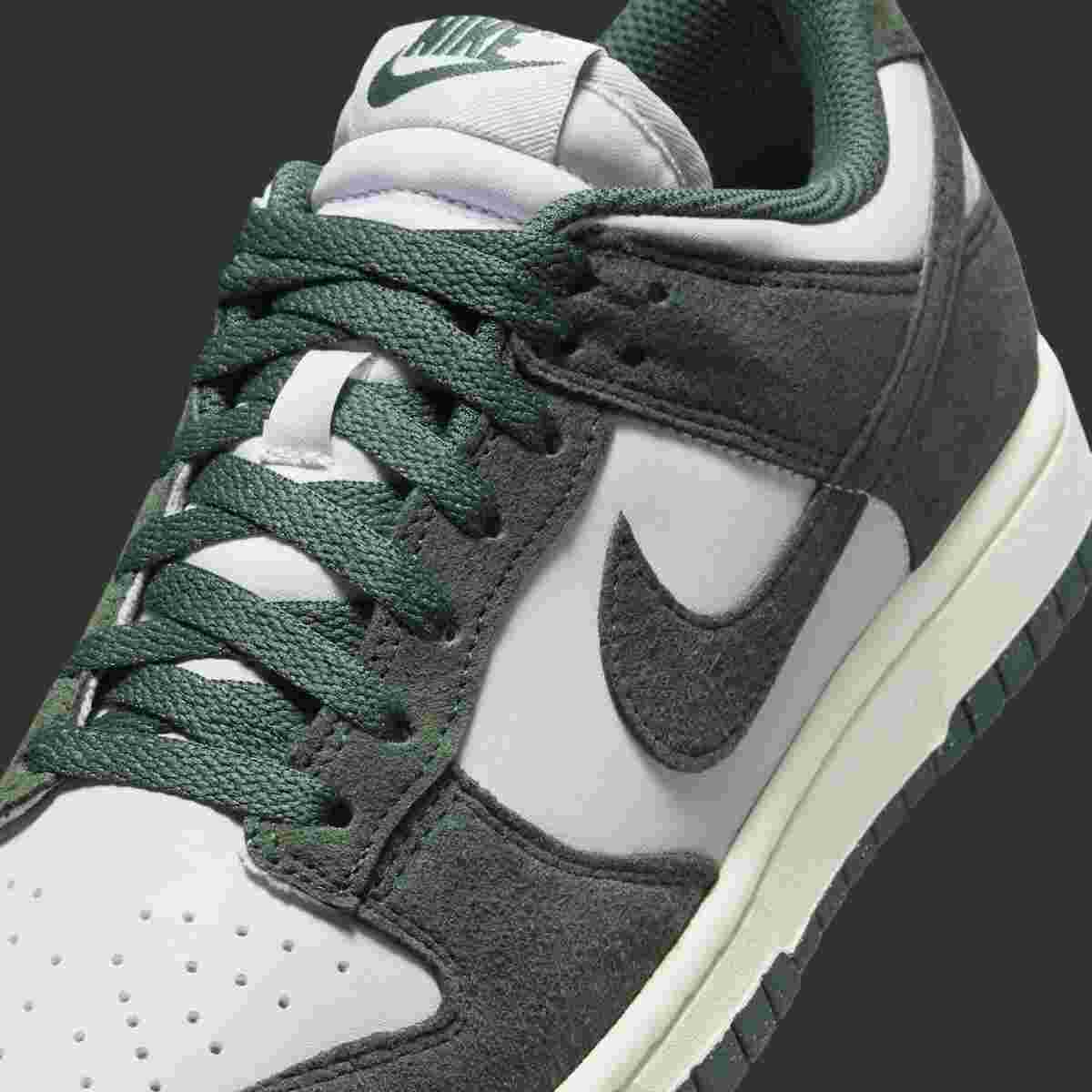 Nike Dunk Low, Nike - 耐克 Dunk Low Next Nature "綠色麂皮 "2024 年秋季發佈