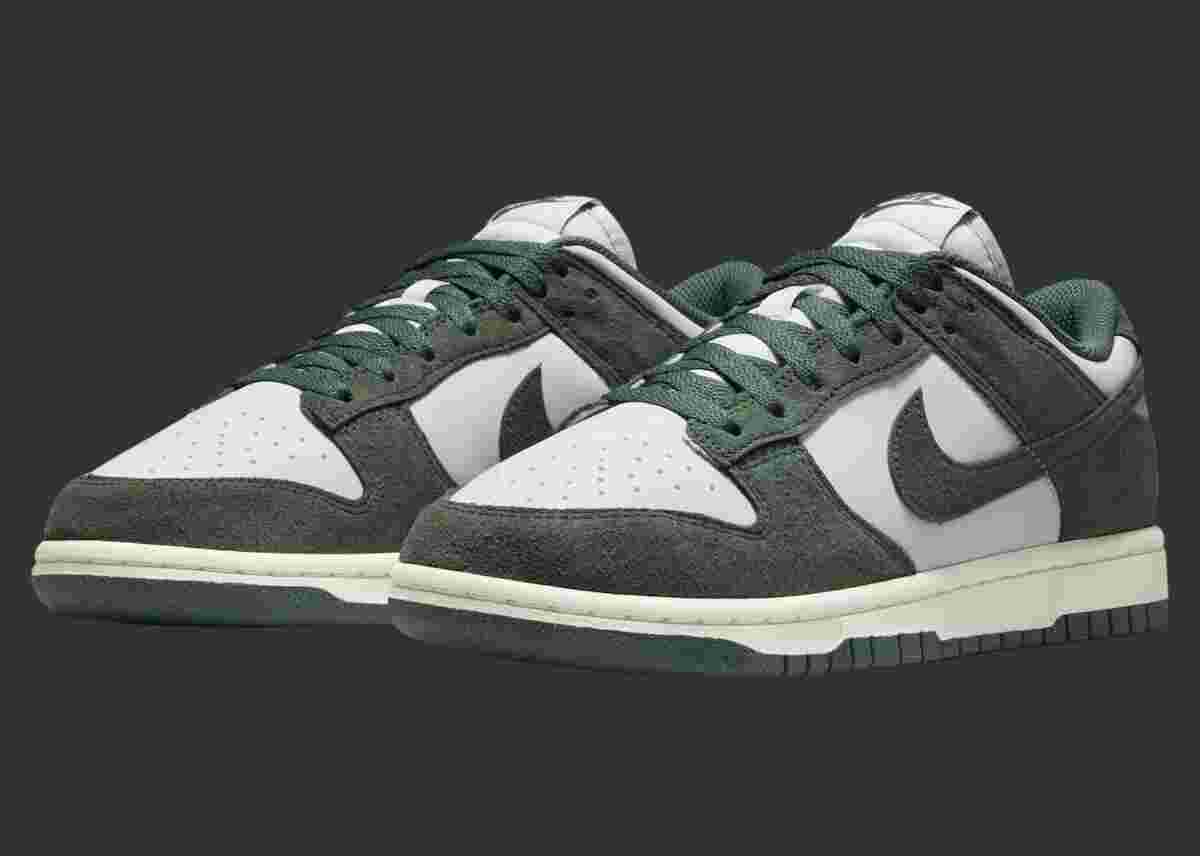 Nike Dunk Low, Nike - 耐克 Dunk Low Next Nature "綠色麂皮 "2024 年秋季發佈