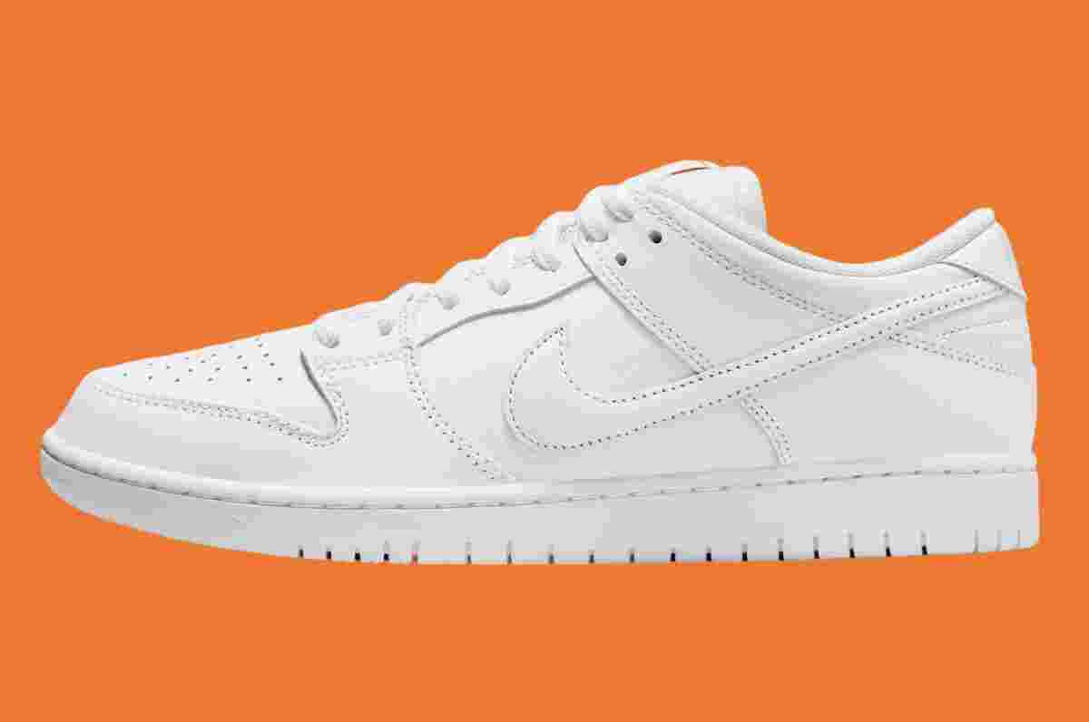 Nike SB Dunk Low, Nike SB, Nike - 耐克 SB Dunk Low "三重白 "加入橙標系列