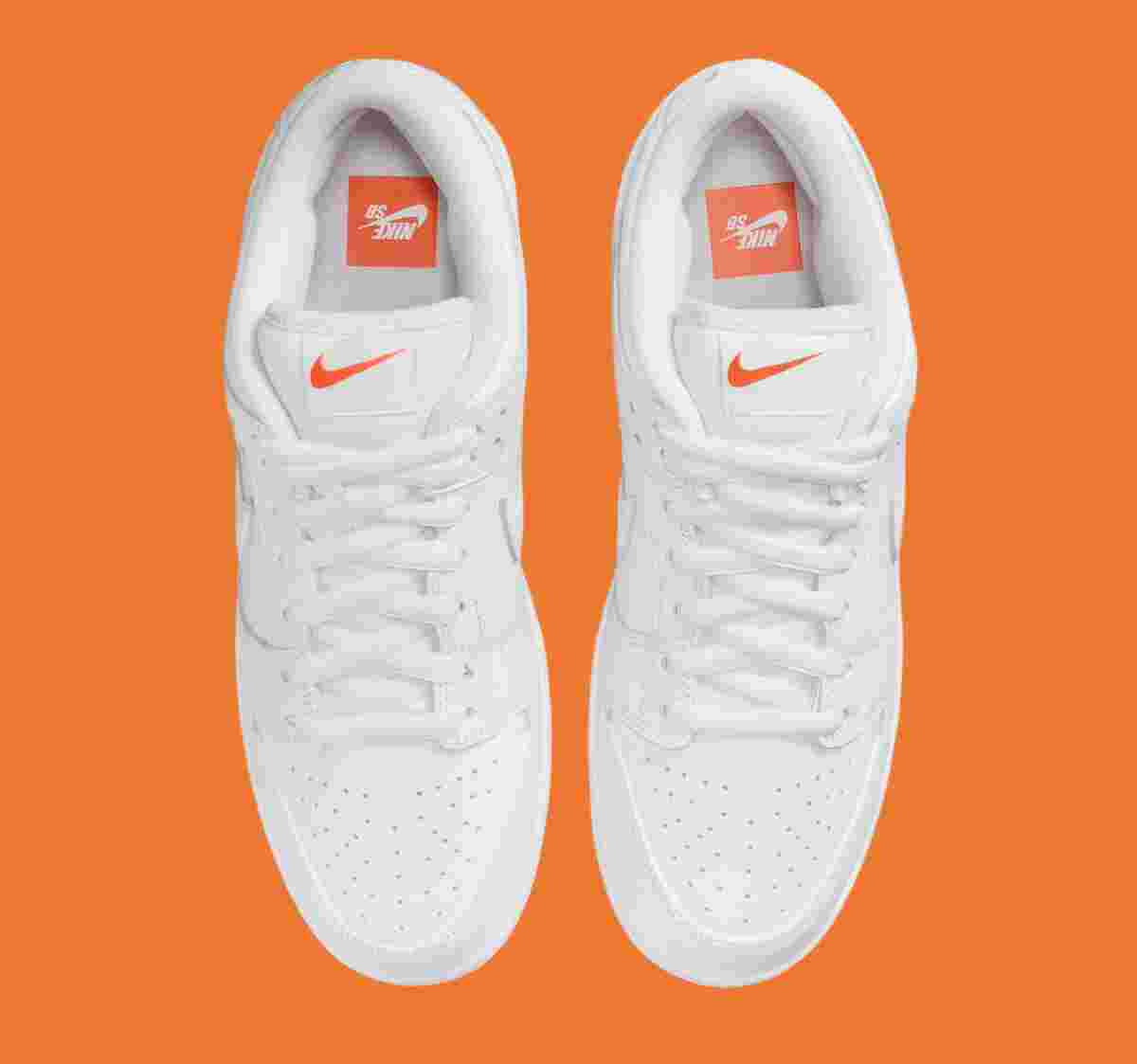 Nike SB Dunk Low, Nike SB, Nike - 耐克 SB Dunk Low "三重白 "加入橙標系列