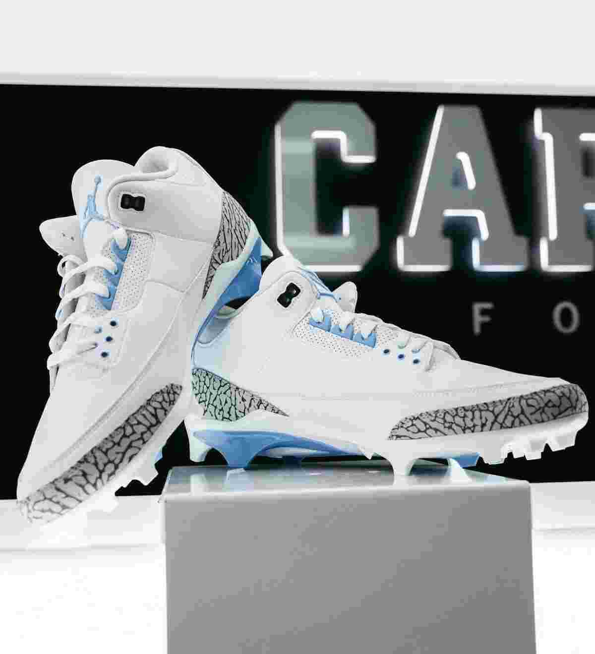 UNC 足球隊發佈 2024 賽季 Air Jordan 3 球鞋 PE Air Jordan 3 UNC, Air Jordan 3, Air Jordan - UNC 足球隊發佈 2024 賽季 Air Jordan 3 球鞋 PE