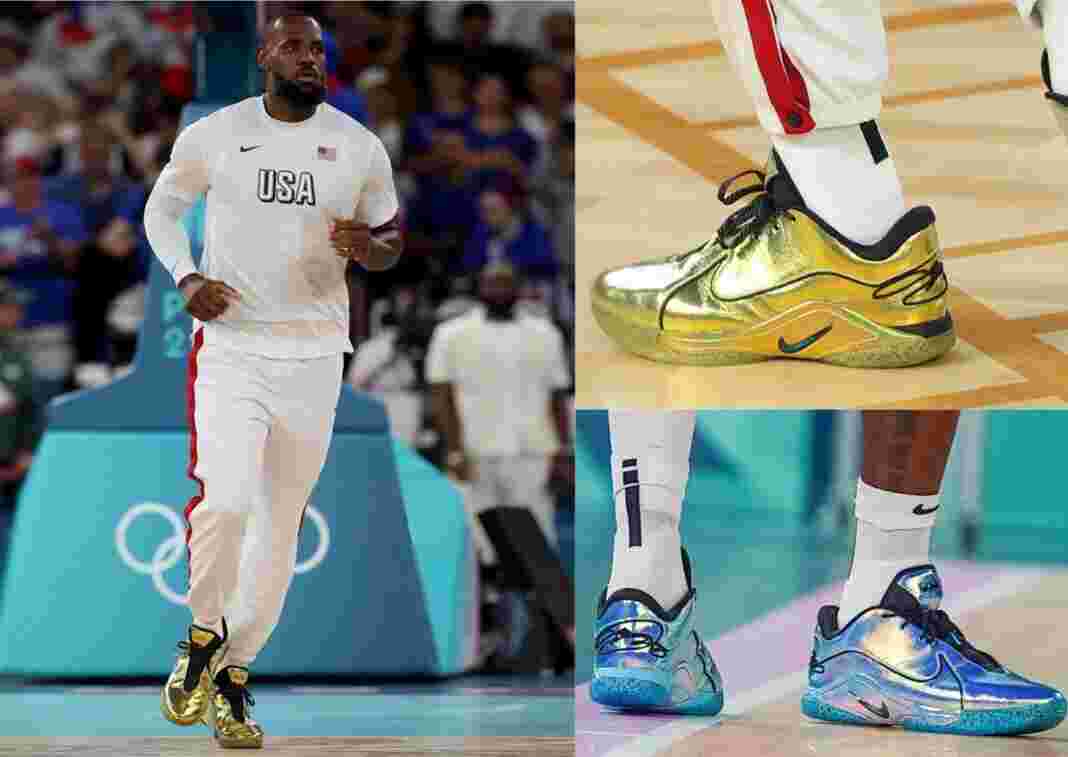 Nike LeBron 22, Nike, LeBron James - 勒布朗-詹姆斯身着獨家耐克 LeBron 22 "奧運金牌 "PE 鞋奪得奧運金牌