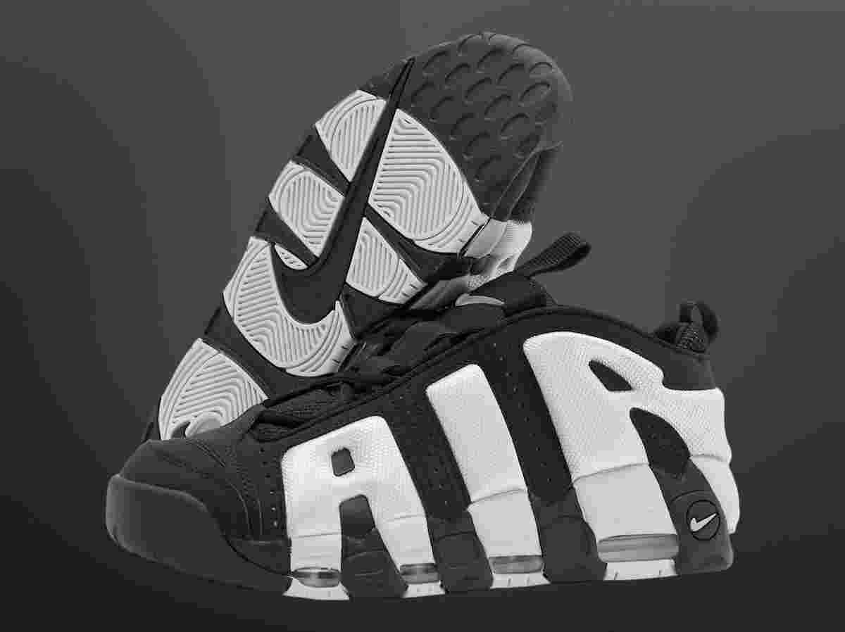 Nike Air More Uptempo, Nike - 耐克 Air More Uptempo Low "黑色/煙灰色 "2024 年假日發佈