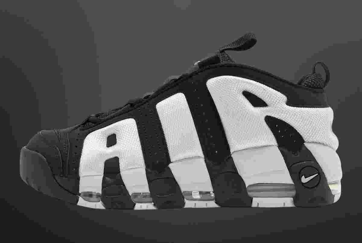 Nike Air More Uptempo, Nike - 耐克 Air More Uptempo Low "黑色/煙灰色 "2024 年假日發佈