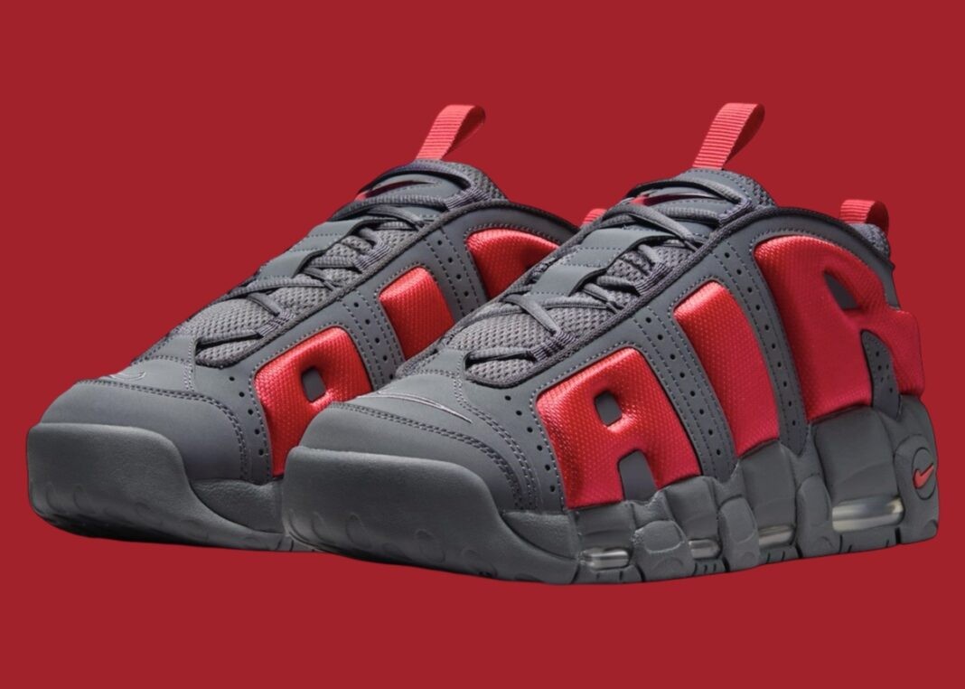 Nike Air More Uptempo, Nike - 耐克 Air More Uptempo Low "深灰/淺緋紅 "2024 年假日發佈