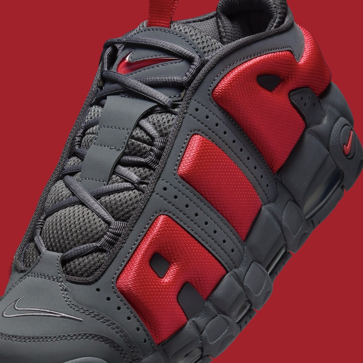 Nike Air More Uptempo, Nike - 耐克 Air More Uptempo Low "深灰/淺緋紅 "2024 年假日發佈