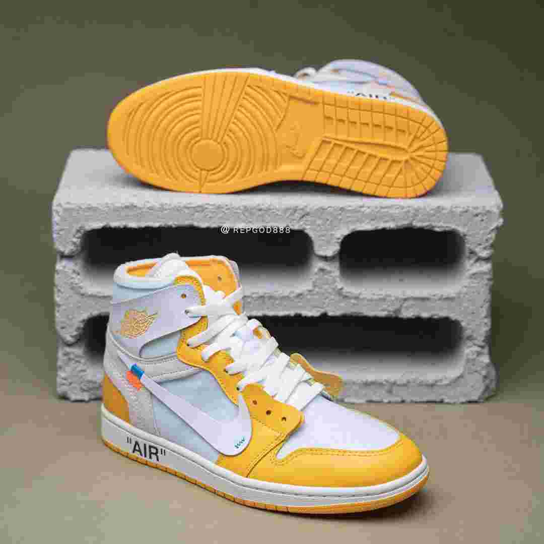 Virgil Abloh, OFF-WHITE x Air Jordan 1, Air Jordan 1, Air Jordan - Off-White x Air Jordan 1 "金絲雀 "傳言將於 2025 年假日發佈