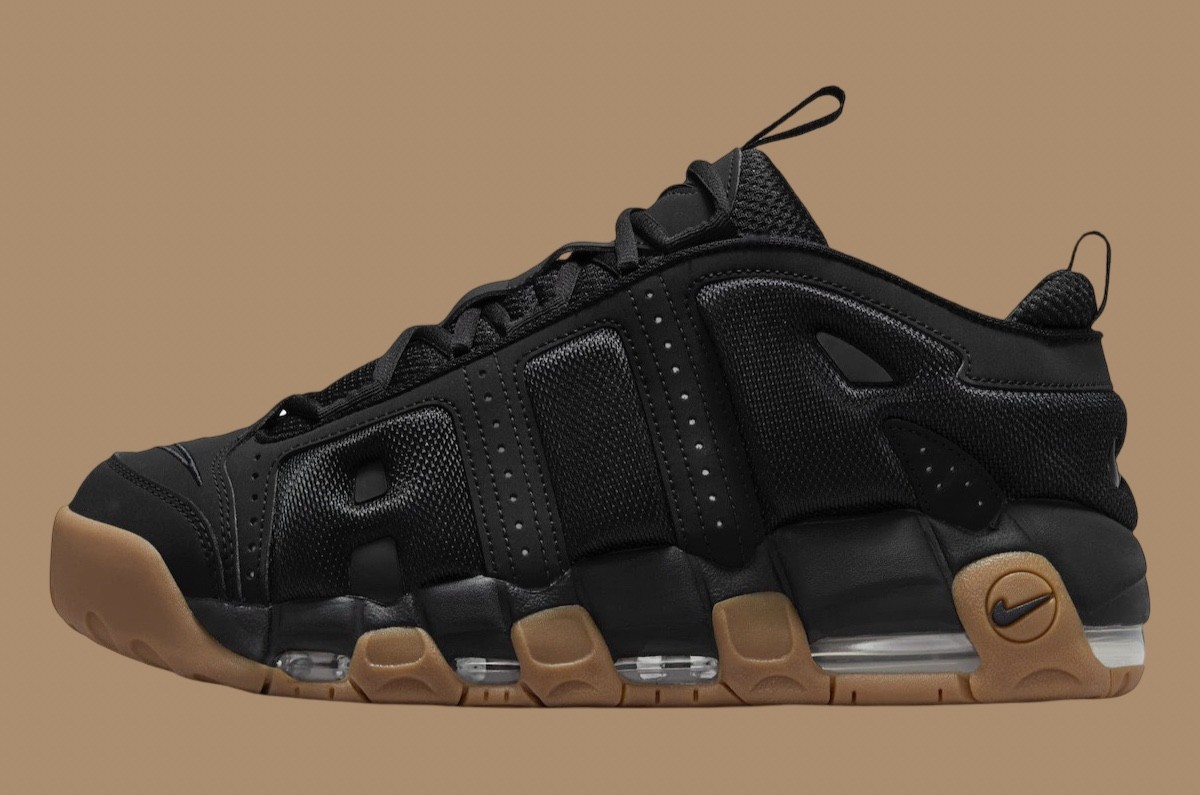 Nike Air More Uptempo, Nike - 耐克 Air More Uptempo Low "黑色/口香糖色 "2024 年假日發佈