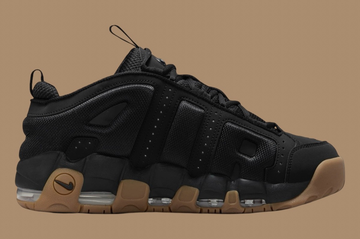 Nike Air More Uptempo, Nike - 耐克 Air More Uptempo Low "黑色/口香糖色 "2024 年假日發佈