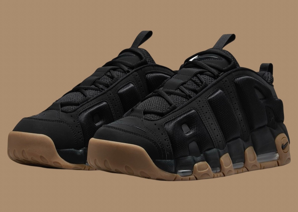 Nike Air More Uptempo, Nike - 耐克 Air More Uptempo Low "黑色/口香糖色 "2024 年假日發佈