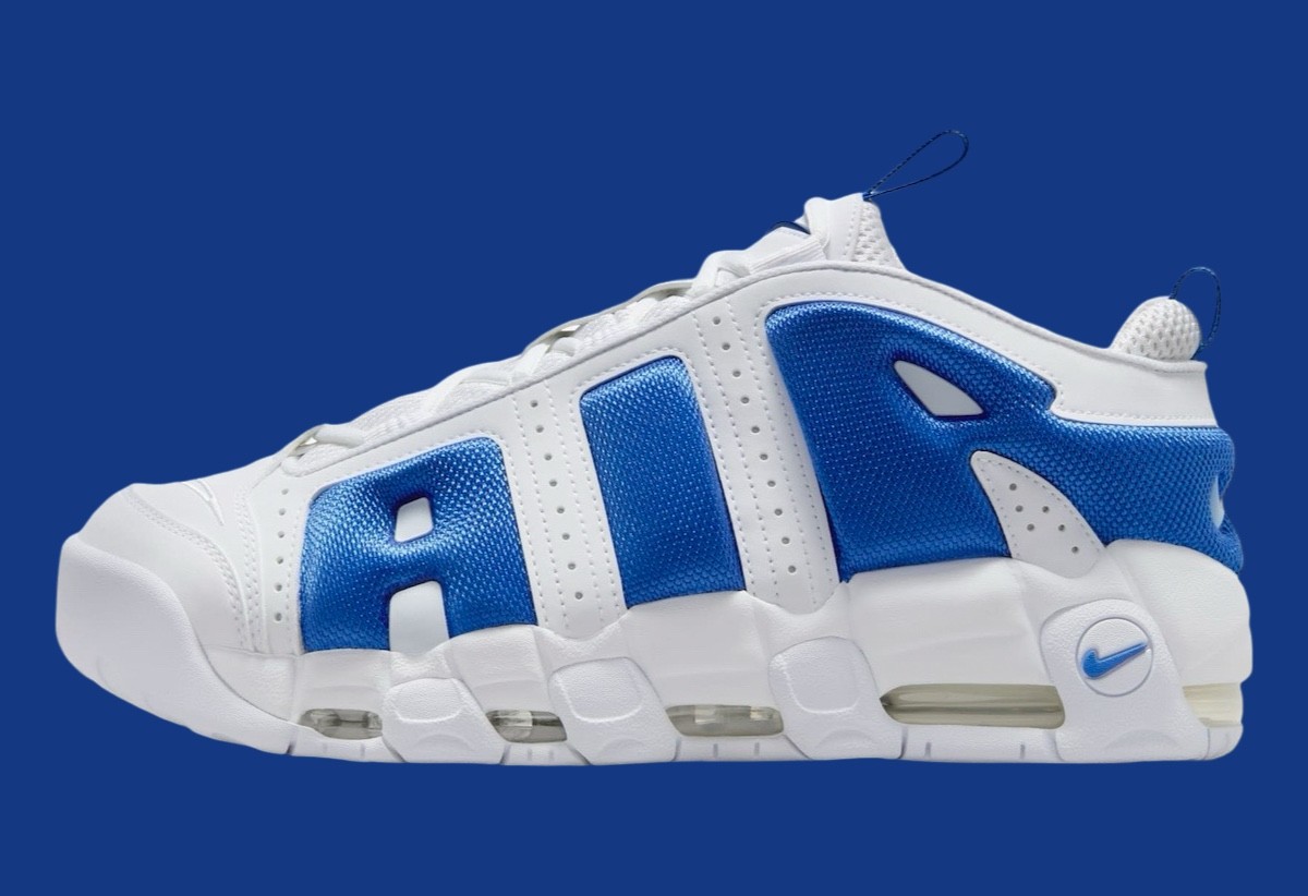 Nike Air More Uptempo, Nike - 耐克 Air More Uptempo Low "白色/皇家藍 "2025 年春季發佈