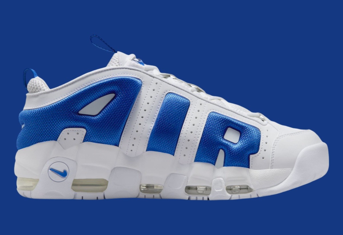 Nike Air More Uptempo, Nike - 耐克 Air More Uptempo Low "白色/皇家藍 "2025 年春季發佈