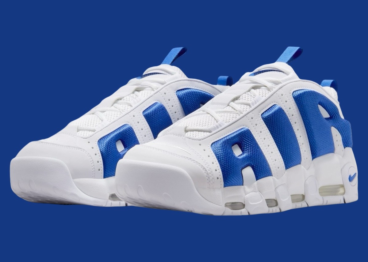 Nike Air More Uptempo, Nike - 耐克 Air More Uptempo Low "白色/皇家藍 "2025 年春季發佈