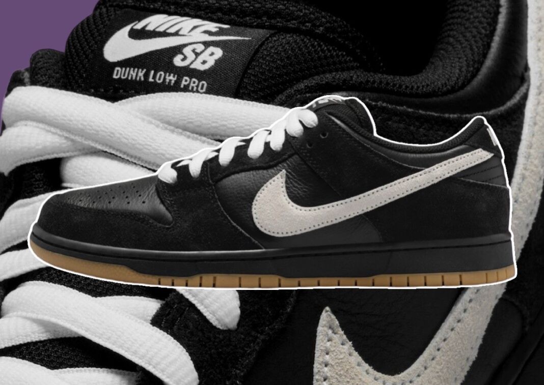 Nike SB Dunk Low, Nike - 耐克 SB Dunk Low 黑色/白色膠底鞋 2025 年春季發佈