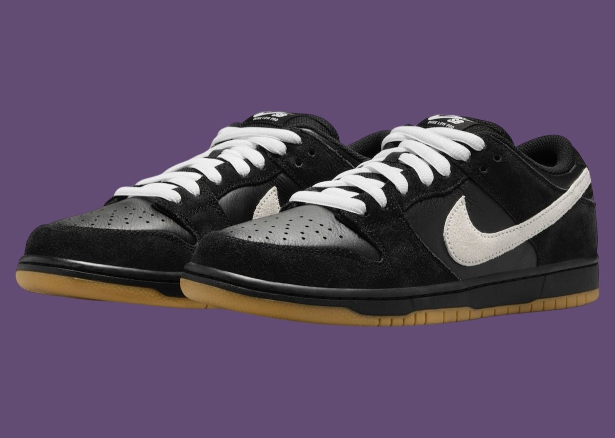 Nike SB Dunk Low, Nike - 耐克 SB Dunk Low 黑色/白色膠底鞋 2025 年春季發佈