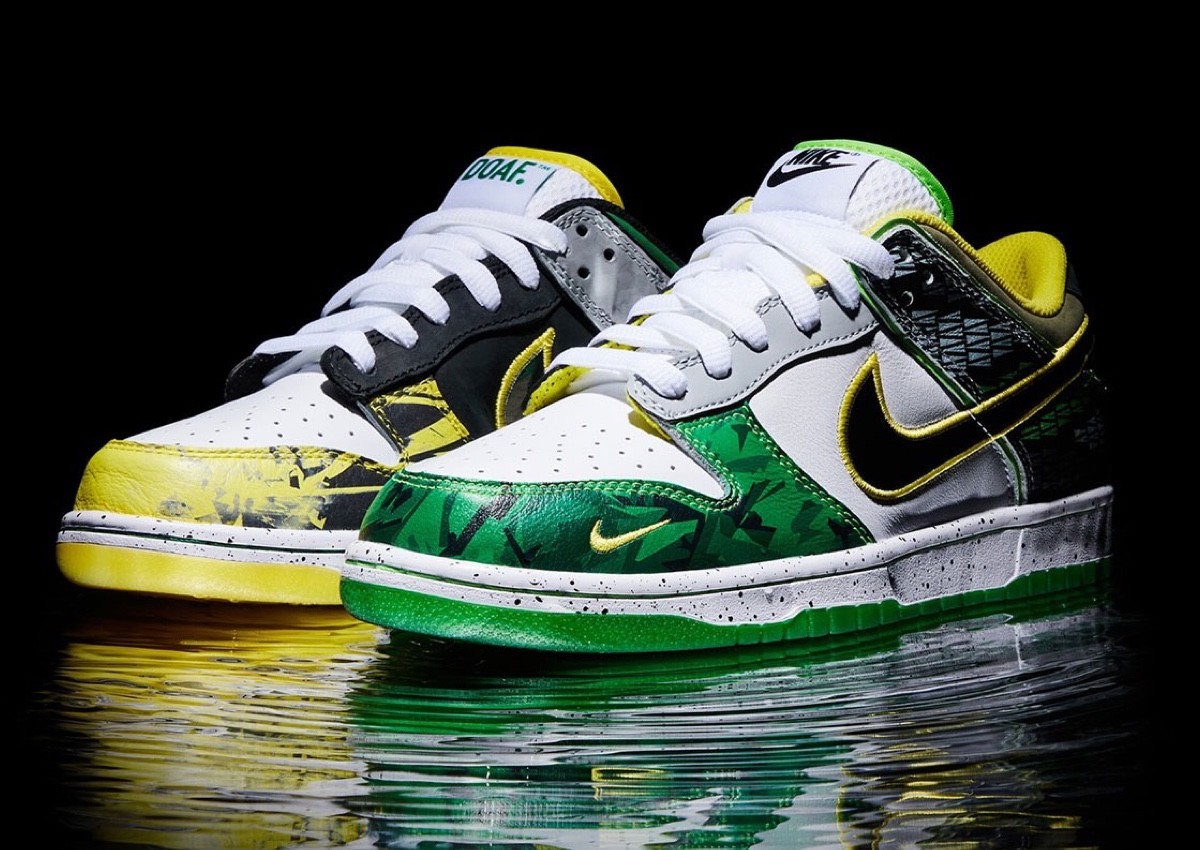 Oregon Ducks, Nike Dunk Low, Nike, GOAT, Flight Club - 耐克 Dunk Low "What The Duck" 通過 Flight Club 在線抽獎發佈