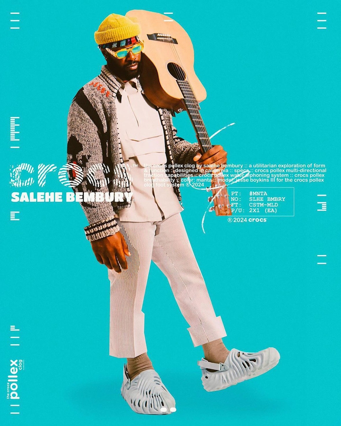 Salehe Bembury, Crocs, ANTA - Salehe Bembury x Crocs Pollex Clog "Manta "和 "Borealis" 2024 年 10 月發佈