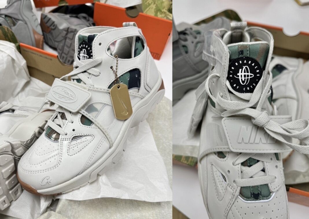 Nike Air Trainer Huarache, Nike, Corteiz - Corteiz x Nike Air Trainer Huarache "淺骨色 "將於 2024 年假日發佈