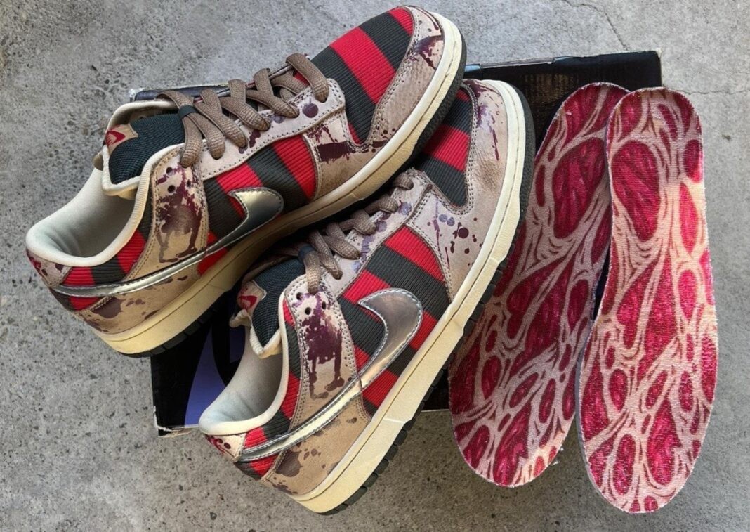 Nike SB Dunk Low Freddy Krueger, Nike SB Dunk Low, Nike - 為什麼耐克 SB Dunk Low "Freddy Krueger" 是萬聖節的終極聖杯球鞋？