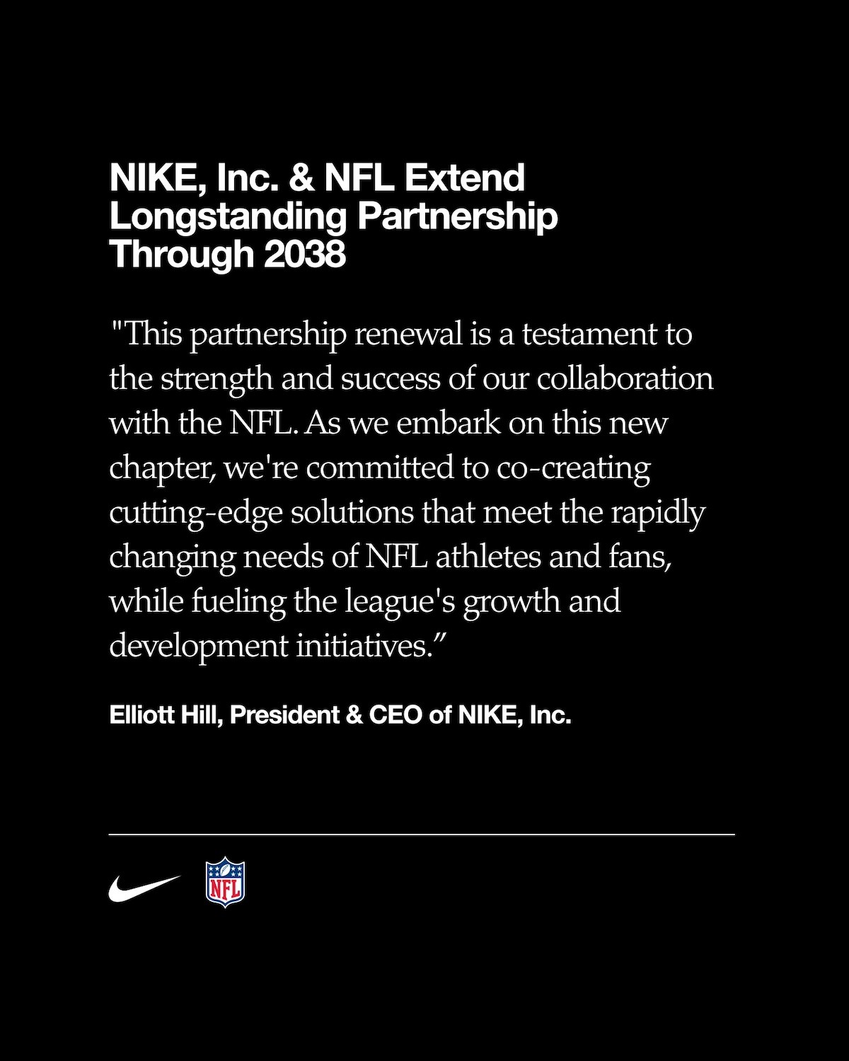 Nike - 耐克與 NFL 將合作關系延長至 2038 年