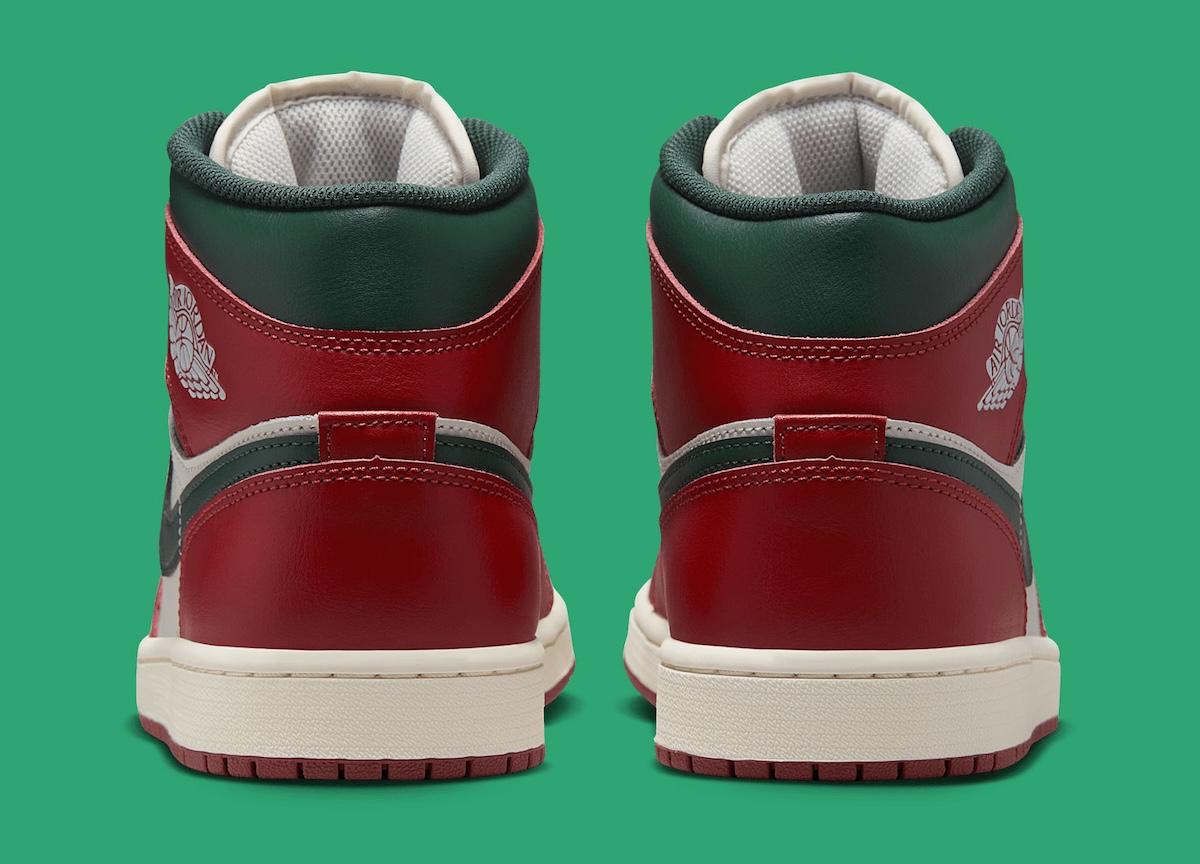 Air Jordan 1 Mid "紅石/午夜綠 "為節日助興 Air Jordan 1 Mid, Air Jordan 1, Air Jordan - Air Jordan 1 Mid "紅石/午夜綠 "為節日助興