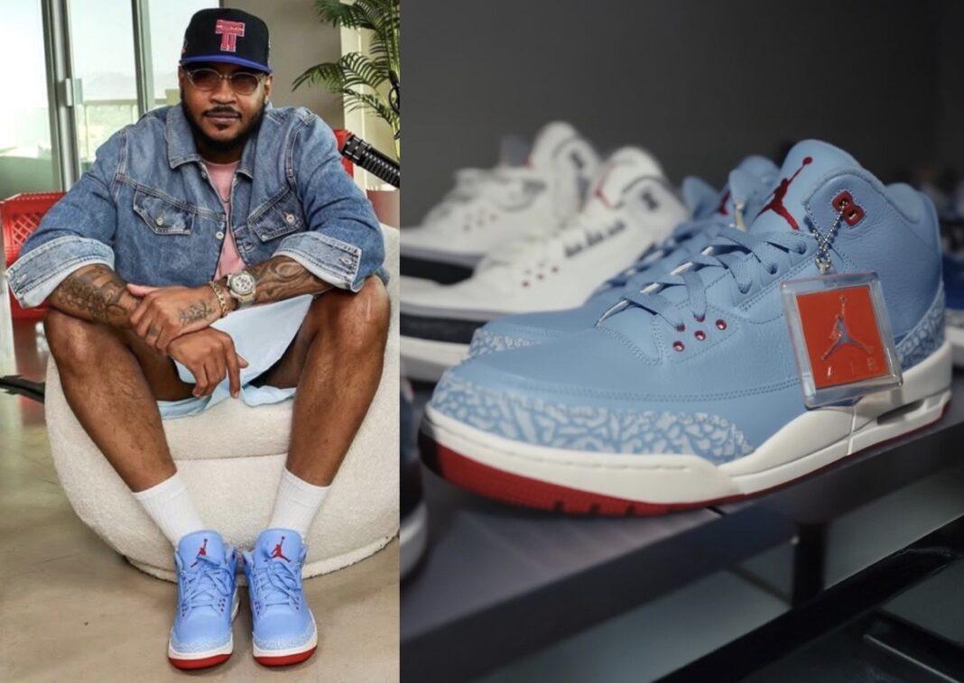 Carmelo Anthony, Air Jordan 3, Air Jordan - 卡梅隆-安東尼首次推出芝加哥國旗顏色的 Air Jordan 3 PE