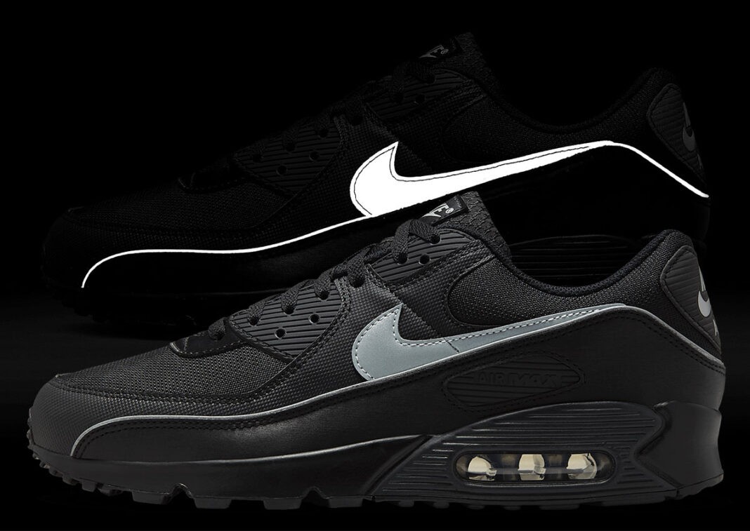 Nike Air Max 90, Nike Air Max, Nike - 耐克 Air Max 90 "黑色反光 "點亮黑夜