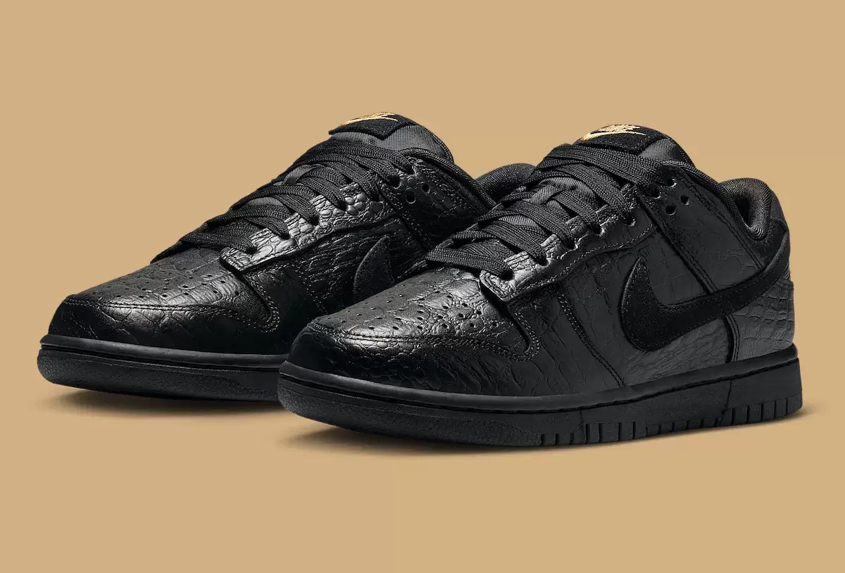 覆蓋黑色鱷魚皮的耐克 Dunk Low Nike Dunk Low, Nike - 覆蓋黑色鱷魚皮的耐克 Dunk Low