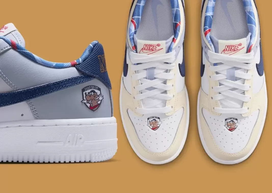 Nike Dunk Low, Nike Air Force 1 Low, Nike Air Force 1, Nike - 耐克 GS "Just Do It "套裝包括 Air Force 1 和 Dunk Low