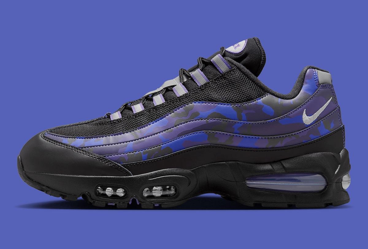 耐克 Air Max 95 採用 "宮廷紫 "迷彩圖案 Nike Air Max 95, Nike Air Max, Nike - 耐克 Air Max 95 採用 "宮廷紫 "迷彩圖案