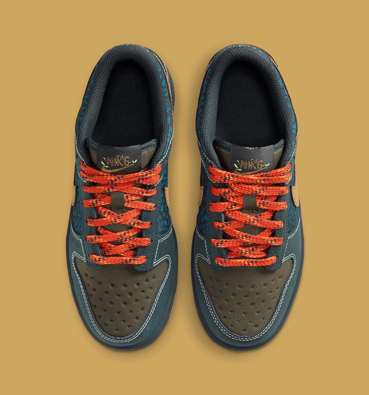 耐克 Dunk Low GS 採用瘋狂的顏色和圖案 Nike Dunk Low, Nike - 耐克 Dunk Low GS 採用瘋狂的顏色和圖案