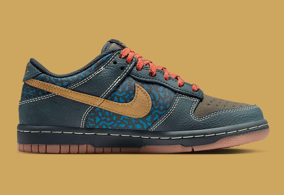 耐克 Dunk Low GS 採用瘋狂的顏色和圖案 Nike Dunk Low, Nike - 耐克 Dunk Low GS 採用瘋狂的顏色和圖案