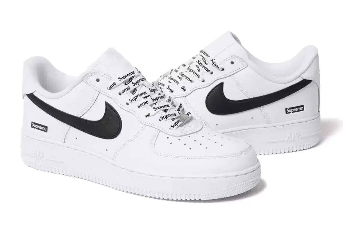 Supreme, Nike Air Force 1 Low, Nike Air Force 1 - Supreme x Nike Air Force 1 Low "白色/黑色 "於 2025 年秋季發佈