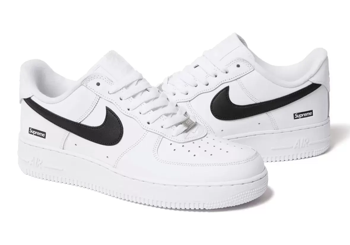 Supreme, Nike Air Force 1 Low, Nike Air Force 1 - Supreme x Nike Air Force 1 Low "白色/黑色 "於 2025 年秋季發佈