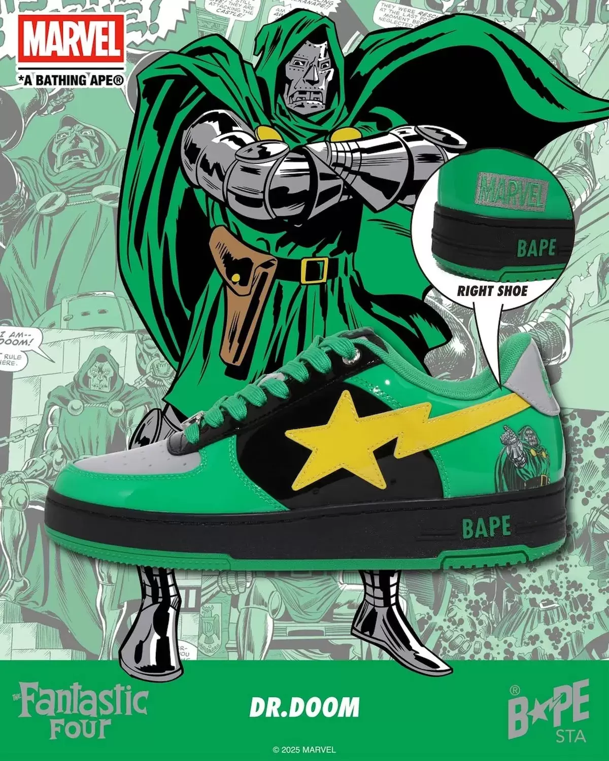 BAPE x 漫威神奇四俠系列 9 月 27 日發佈 Marvel, Bape Bapesta, BAPE - BAPE x 漫威神奇四俠系列 9 月 27 日發佈