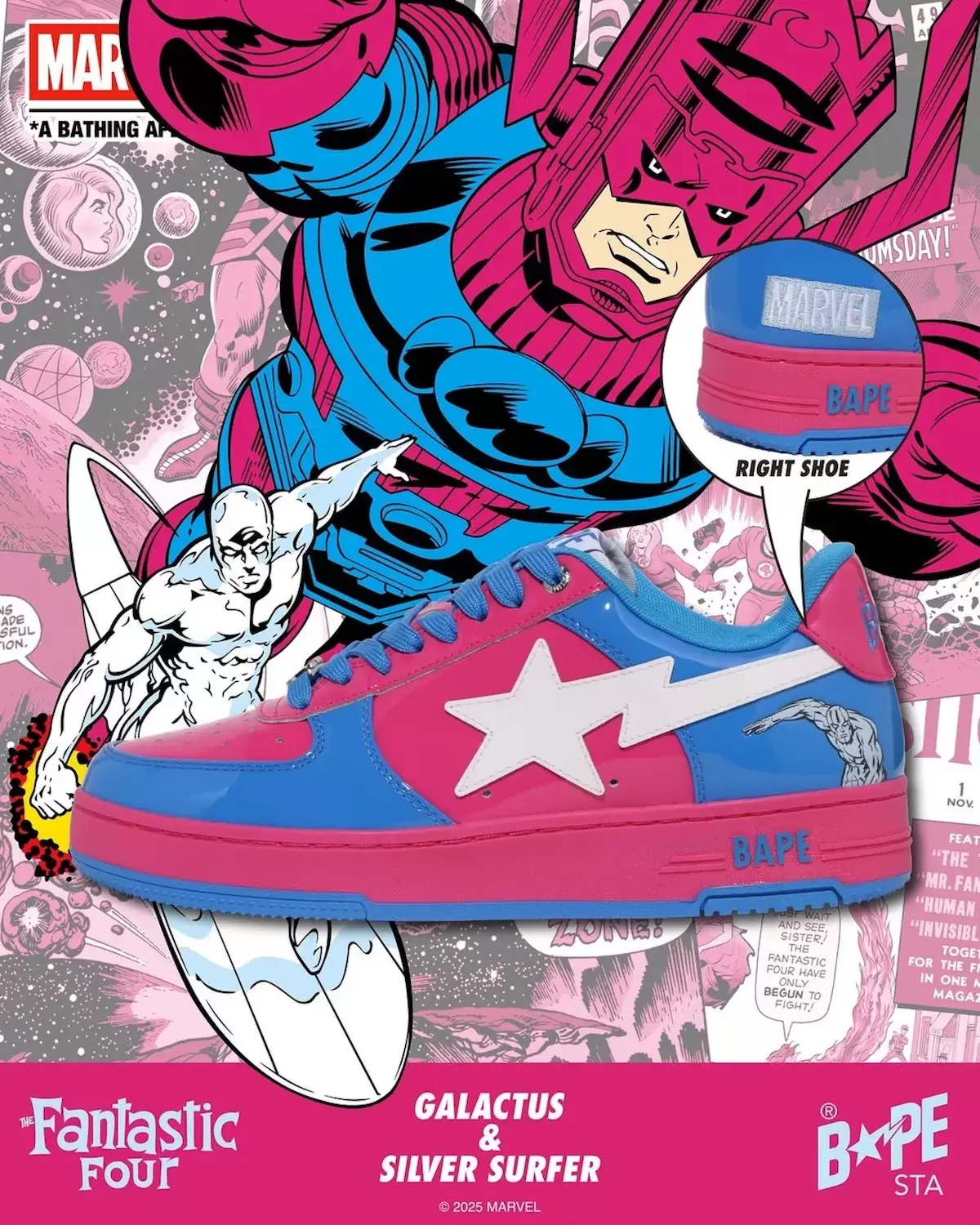 BAPE x 漫威神奇四俠系列 9 月 27 日發佈 Marvel, Bape Bapesta, BAPE - BAPE x 漫威神奇四俠系列 9 月 27 日發佈