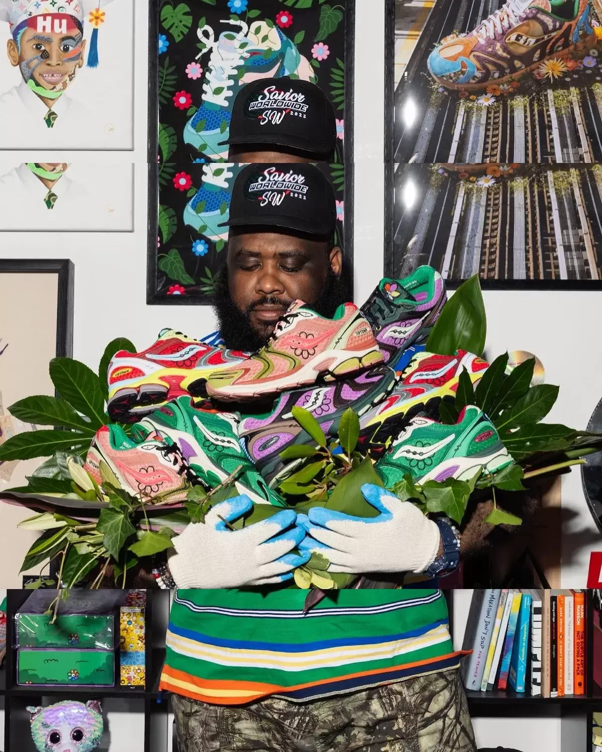 用植物換 Jae Tips 的 Saucony ProGrid Triumph 4 "花開上城 "套裝 Saucony Pro Grid Triumph 4, Saucony, Jae Tips - 用植物換 Jae Tips 的 Saucony ProGrid Triumph 4 "花開上城 "套裝